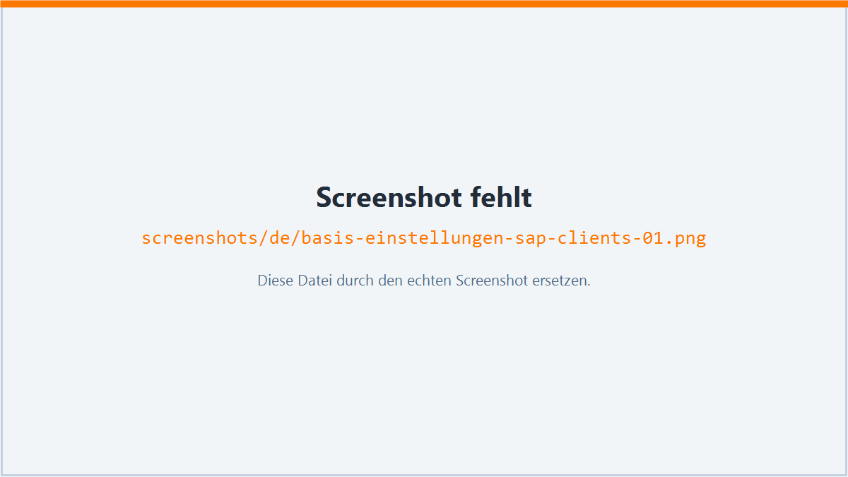 Screenshot: SAP Clients