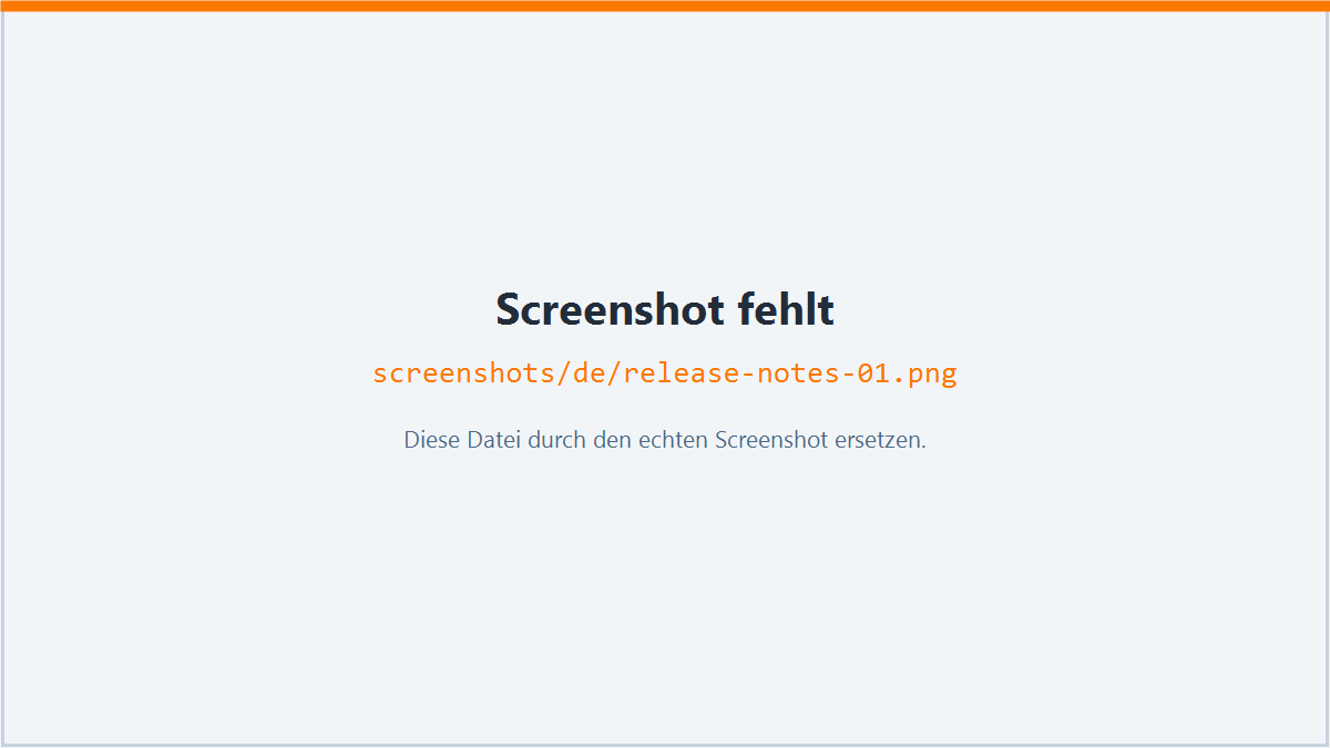 Screenshot: Release Notes
