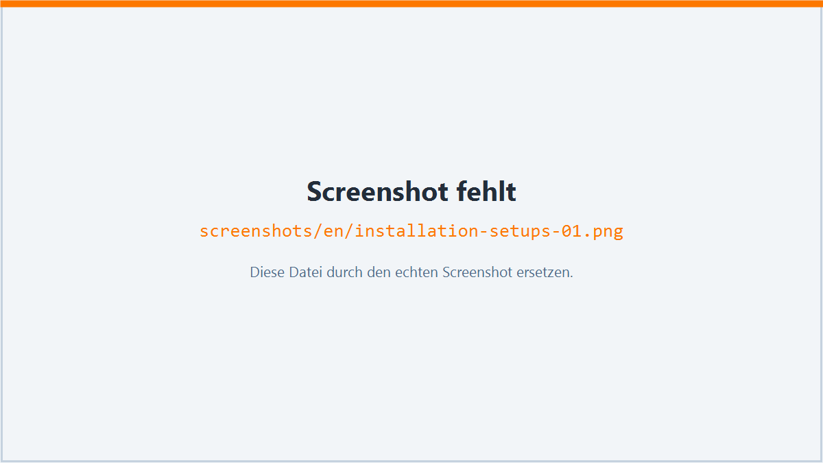 Screenshot: Setup packages